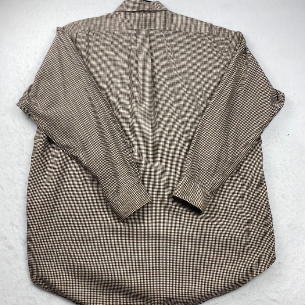 Vintage Ralph Lauren Blake Mens Large Brown Check Long Sleeve Button Down Shirt - Picture 3 of 15